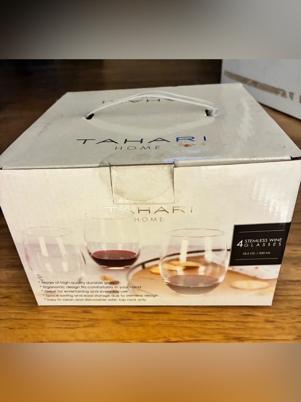Tahari Stemless Wine Glasses - Set of 4 (Clear)
